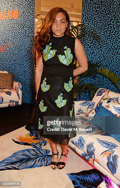 Miquita Oliver attends the launch of House of Holland's first interior collection with Habitat at Habitat Tottenham Court Road on April 27, 2016 in...