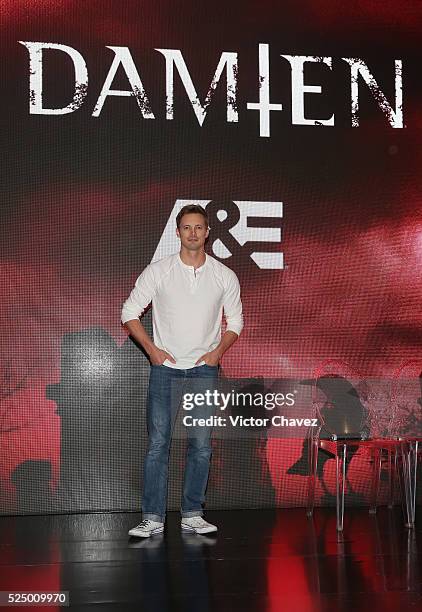 Actor Bradley James attends a press conference to promote the new A&E's new series "Damien" at Four Seasons Hotel on April 27, 2016 in Mexico City,...