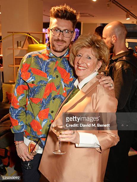 Henry Holland and mother Stephanie attend the launch of House of Holland's first interior collection with Habitat at Habitat Tottenham Court Road on...