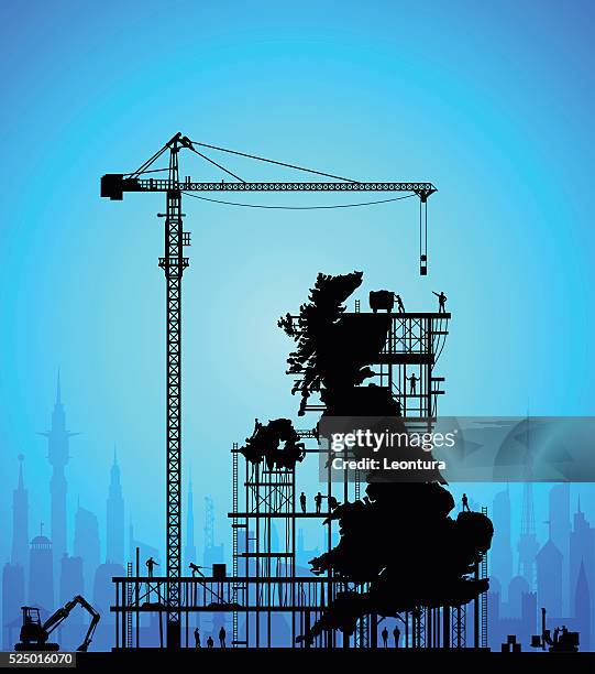 making a new uk - brexit map stock illustrations