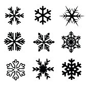 Snowflake icon set vector