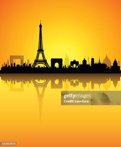 paris (all buildings are detailed, moveable and complete) - arc de triomphe du carrousel stock illustrations