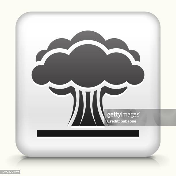 square button with atomic explosion - nuclear explosion icon stock illustrations