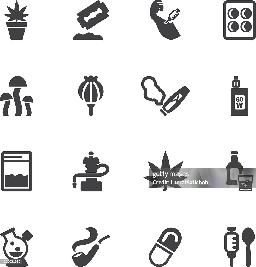 Drug Silhouette icons | EPS10