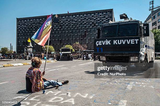 Clashes between police and protesters in Taksim Square. Police fired tear gas and water cannons in Taksim Square on June 11 the 11th day of...