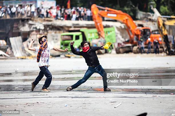 Protesters, among them allegedly some police provocateurs, fight against riot police to maintain control of Istanbul's Taksim Square and Gezi Park....