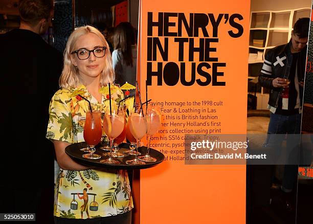 General view of the atmosphere at the launch of House of Holland's first interior collection with Habitat at Habitat Tottenham Court Road on April...