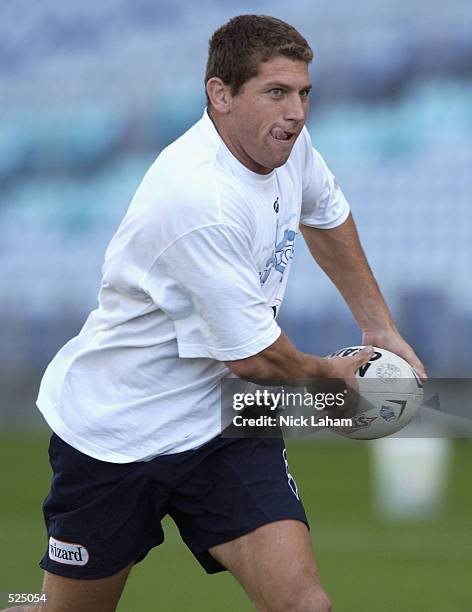 Bryan Fletcher in action during the New South Wales State of Origin training held at Stadium Australia, Sydney, Australia on May 16th, 2002.