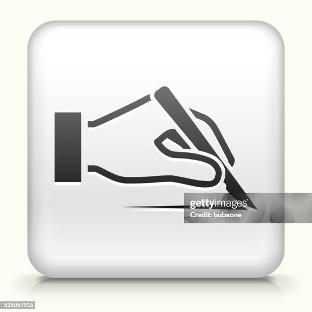square button with scalp royalty free vector art - scalp stock illustrations