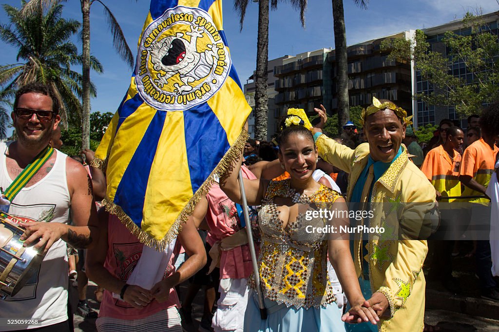 Rio Carnival groups paraded through the city and warn about Zika virus risks