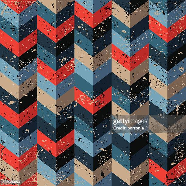 retro screen printed geometric pattern - same person getting older stock illustrations