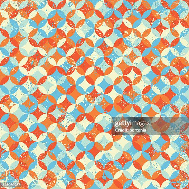 retro screen printed geometric pattern - same person getting older stock illustrations