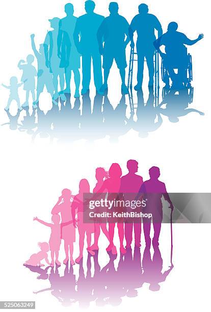 ilustrações de stock, clip art, desenhos animados e ícones de processo de envelhecimento-homens e mulheres - ciclo de vida