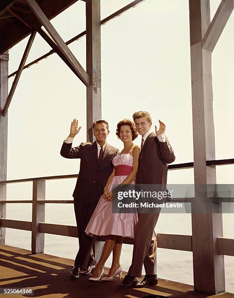 Publicity portrait of Dick Clark, Anita Bryant and Bobby Rydell.