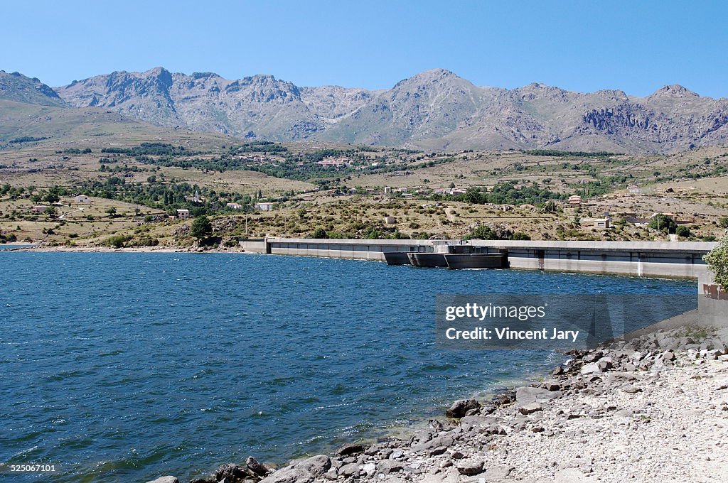 Hydro dam and lake Calacuccia
