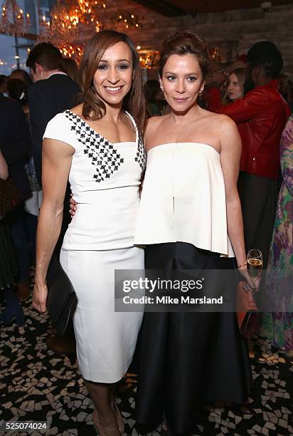 Jessica Ennis-Hill and Anna Friel attend a VIP Dinner to highlight OMEGAs association with the Olympic movement and to celebrate 100 days to go to...