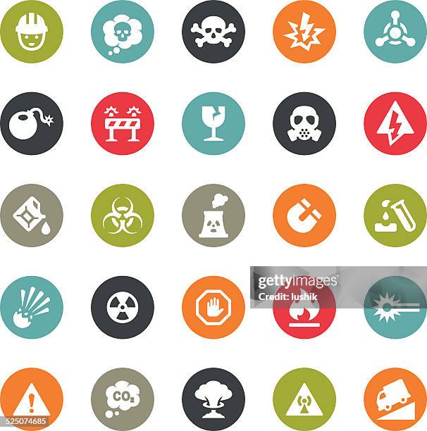 danger and destruction icons / ringico series - health and safety stock illustrations