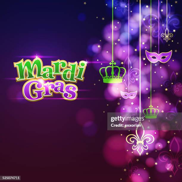 mardi gras ornaments background - mardi gras background stock illustrations