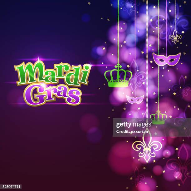 mardi gras ornaments background - mask hanging stock illustrations