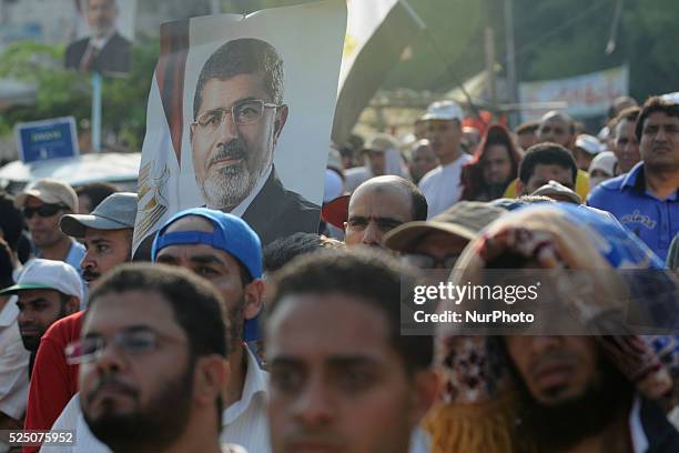 Supporters of the ousted President Mohammed Morsi gather in Nasser City, suburb of Cairo, Egypt, Monday, July 8, 2013 Photo: Nameer Galal/NurPhoto