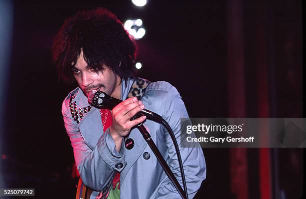 Prince Riz American musician Prince performs onstage at the Ritz during his ...