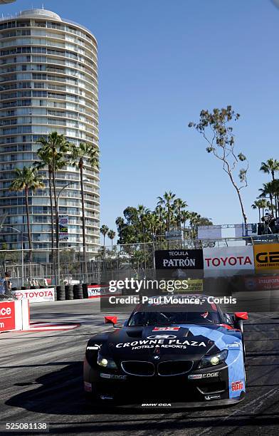 The BMW RLL Z4 GTE of Brian Auberlen and Andy Priauix during practice for the Tequila Patron Sports Car Showcase race during 40th Annual Toyota Grand...