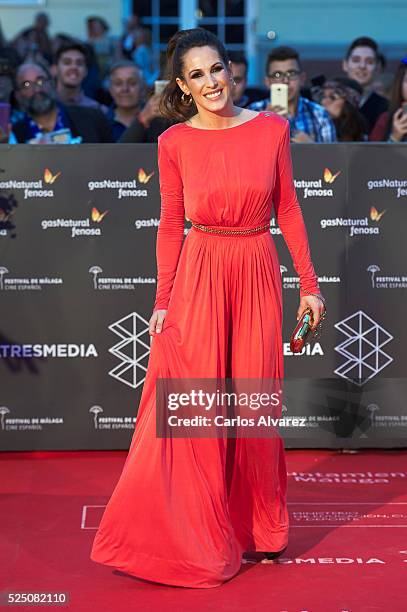 Spanish singer Malu attends "Zoe" premiere at the Cervantes Teather during the 19 Malaga Film Festival on April 27, 2016 in Malaga, Spain.