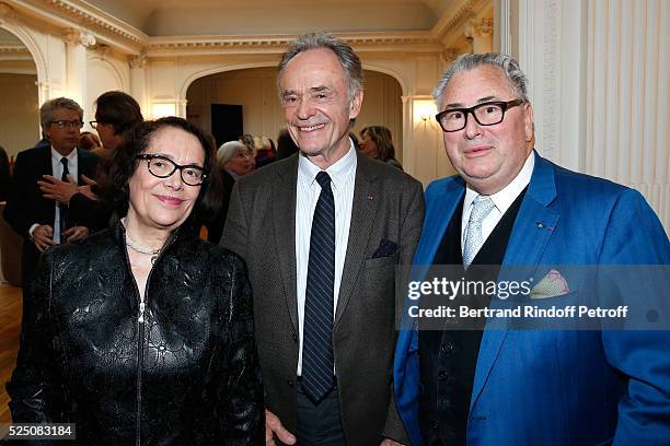 Chantal Fournier, Jean-Claude Casadesus and Jean-Marie Fournier attend as Alain Duault is honored with the Insignia of Officer of the Legion of Honor...