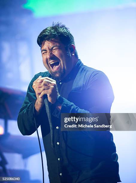 August 14, 2015 Singer Chino Moreno of Deftones performs at Perfect Vodka Amphitheatre in West Palm Beach, Florida