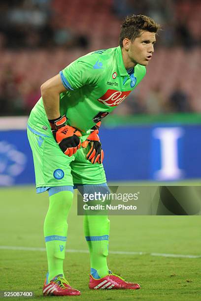 Rafael Cabral Barbosa goalkeeper of SSC Napoli during Pre Season Friendly match between SSC Napoli and PAOK FC Football / Soccer at Stadio San Paolo...