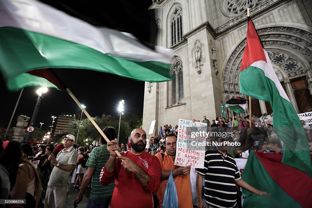 Protest in support of Palestine in Sao Paulo, Brazil