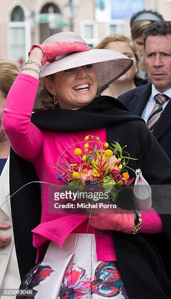 Queen Maxima of The Netherlands attends celebrations marking the 49th birthday of the king on King's Day on April 27, 2016 in Zwolle, Netherlands.