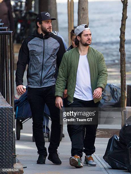 New York Rangers palyer Derick Brassard and Mats Zuccarello seen on April 27, 2016 in New York City.