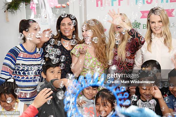 Actress Jessica Biel , designer Rachel Zoe , and model/co-president of Baby2Baby Kelly Sawyer Patricof pose for a photo with guests during the...