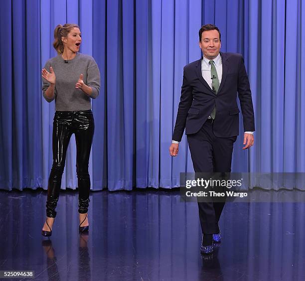 Gisele Bundchen Visits "The Tonight Show Starring Jimmy Fallon" at Rockefeller Center on April 27, 2016 in New York City.