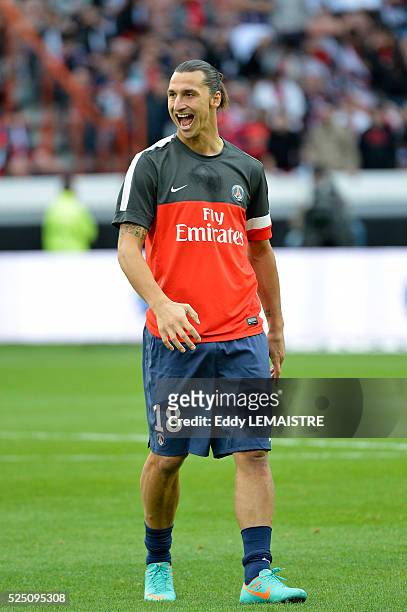 Zlatan Ibrahimovic of PSG during the French Ligue 1 soccer match, Paris Saint Germain vs FC Sochaux Montbeliard, at Parc des Princes stadium in...