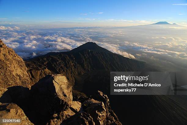 Beautiful Meru The Crater And Mount Kilimanjaro High-Res Stock Photo ...