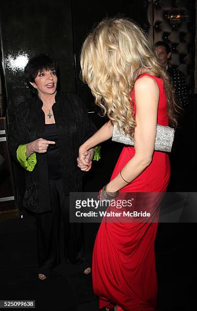 Liza Minnelli & Nina Arianda during the Broadway Opening Night Performance After Party for 'Born Yesterday' in New York City.