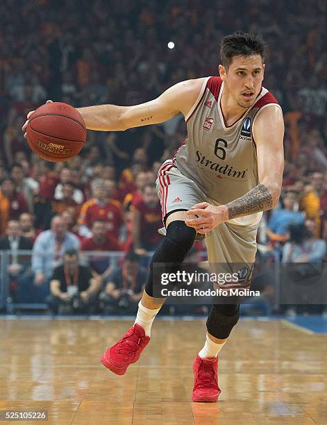Paul Lacombe, #6 of Strasbourg in action during the EuroCup Basketball Finals Game 2 between Galatasaray Odeabank Istanbul v Strasbourg at Abdi...