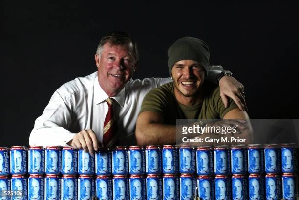 Manchester United and England star David Beckham and Manchester United manager Sir Alex Ferguson help launch the One Dream Day and Pepsi Player Party...
