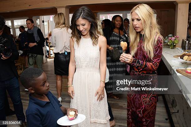 Co-president of Baby2Baby Norah Weinstein and designer Rachel Zoe interact with guests during the Baby2Baby Mother's Day Party presented by Tiny...