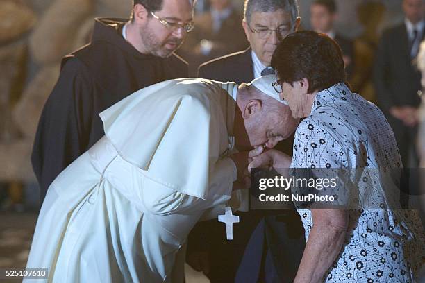 Pope Francis' visit to the Yad Vashem Holocaust Museum in Jerusalem, with President Shimon Peres and Prime Ministrer Benjamin Netanyahu. Photo: Amos...