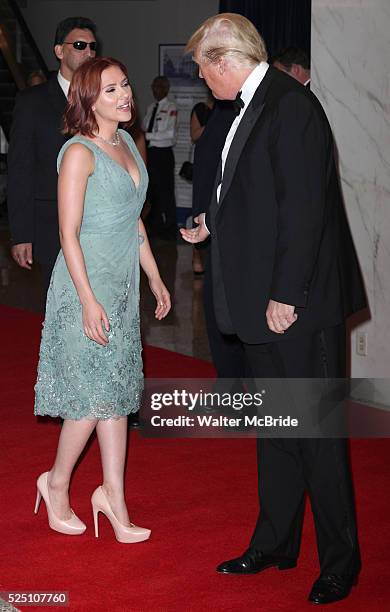 Scarlett Johansson & Donald Trump attending the White House Correspondents' Association dinner at the Washington Hilton Hotel in Washington, D.C..