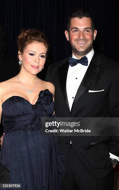 Alyssa Milano and David Bugliari attending the White House Correspondents' Association dinner at the Washington Hilton Hotel in Washington, D.C..