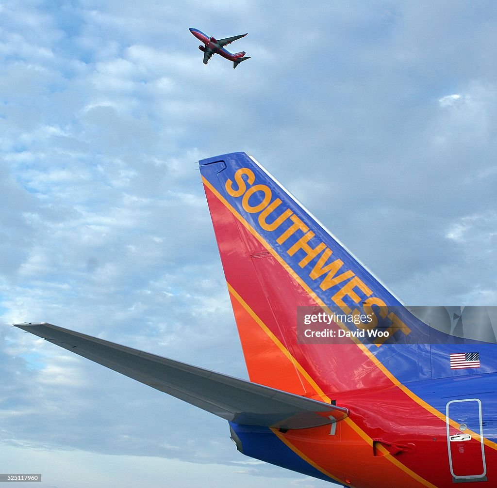 Tail Fin of a Southwest Airlines Plane