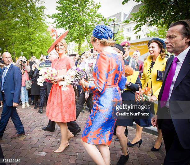 In The Hague on Wednesday May 20th 2015, queen Maxima of the Netherlands and queen Mathilde of Belgium opened the Den Haag Cultuur outdoor...