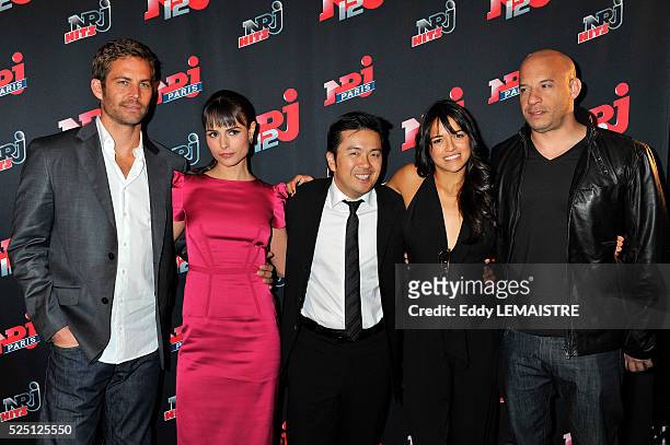 Cast of the Movie "Fast and Furious 4", Paul Walker, Jordana Brewster, Michelle Rodriguez, and Vin Diesel attend the 4th anniversary party of NRJ 12...