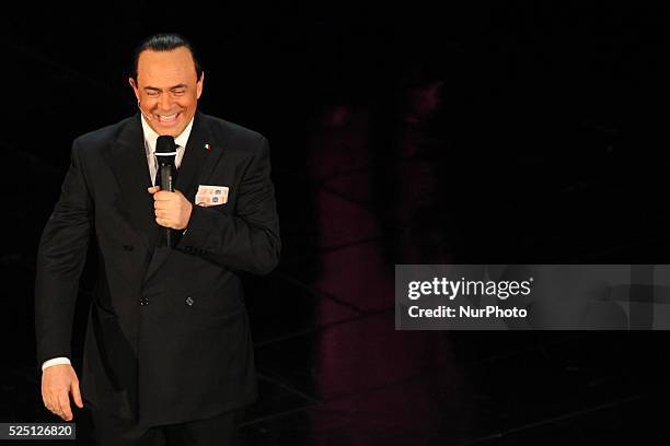 Maurizio Crozza in Sanremo during first day of the Sanremo Italian Music Festival, on February 13, 2013. Photo: Manuel Romano/NurPhoto