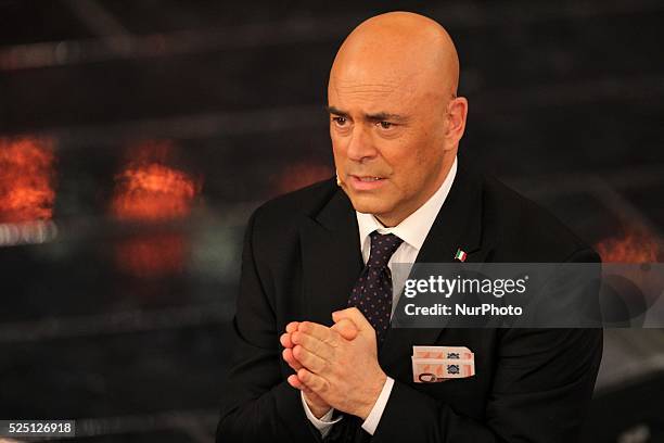 Maurizio Crozza in Sanremo during first day of the Sanremo Italian Music Festival, on February 13, 2013. Photo: Manuel Romano/NurPhoto