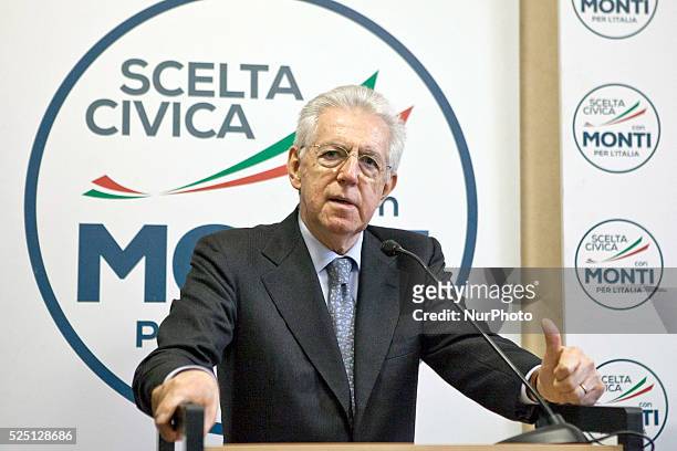 Mario Monti resign from "Scelta Civica". Photo: Ruggero Delfini/NurPhoto